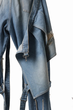 画像をギャラリービューアに読み込む, N/07 SEDITIOUS BONDAGE TROUSERS / CRUSHED BLEACH DENIM (INDIGO)