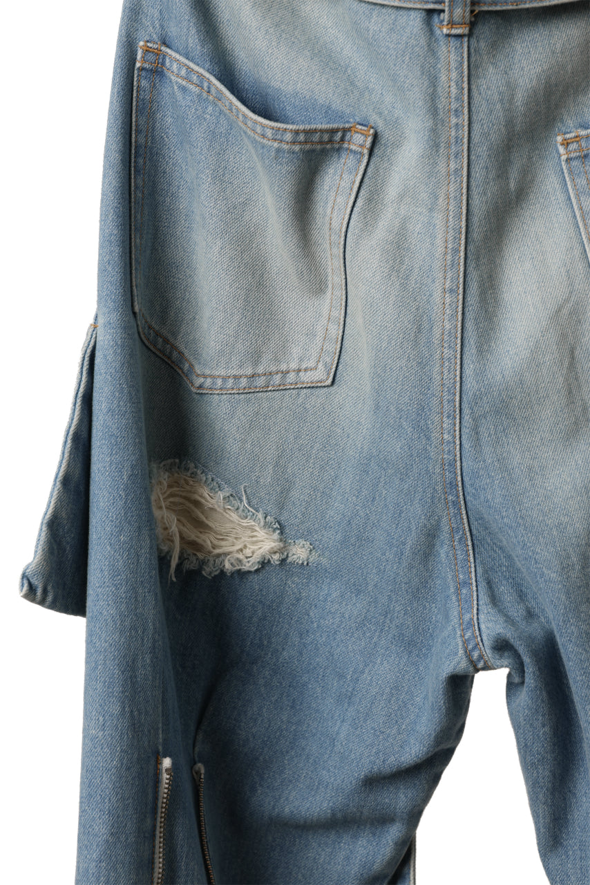 画像をギャラリービューアに読み込む, N/07 SEDITIOUS BONDAGE TROUSERS / CRUSHED BLEACH DENIM (INDIGO)