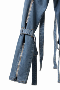 画像をギャラリービューアに読み込む, N/07 SEDITIOUS BONDAGE TROUSERS / CRUSHED BLEACH DENIM (INDIGO)