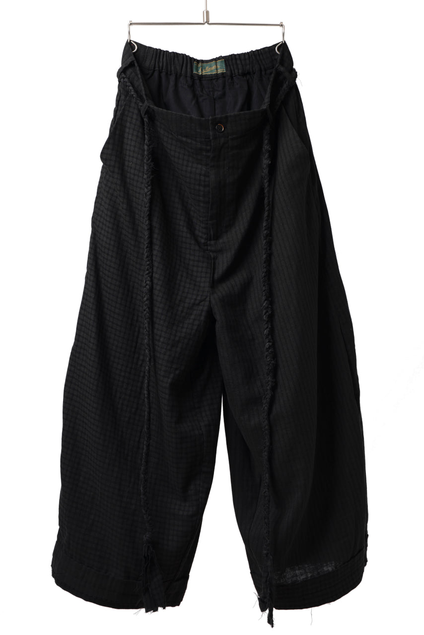 画像をギャラリービューアに読み込む, Aleksandr Manamis Wide Pant with Rope Code / CHECK & STRIPE (BLACK)