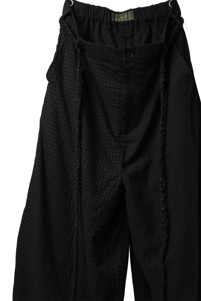 画像をギャラリービューアに読み込む, Aleksandr Manamis Wide Pant with Rope Code / CHECK & STRIPE (BLACK)