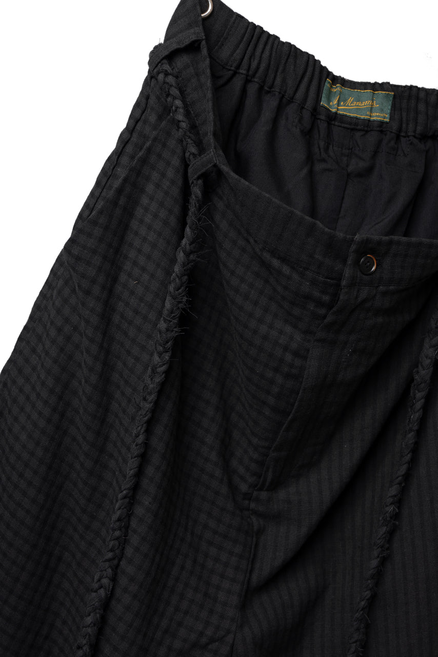 画像をギャラリービューアに読み込む, Aleksandr Manamis Wide Pant with Rope Code / CHECK & STRIPE (BLACK)