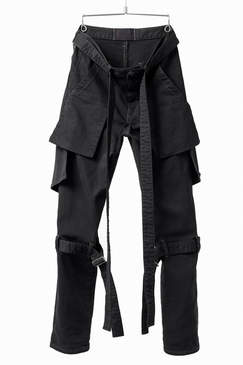 N/07 SEDITIOUS BONDAGE TROUSERS / BLEACHED BLACK DENIM (BLACK OVER
