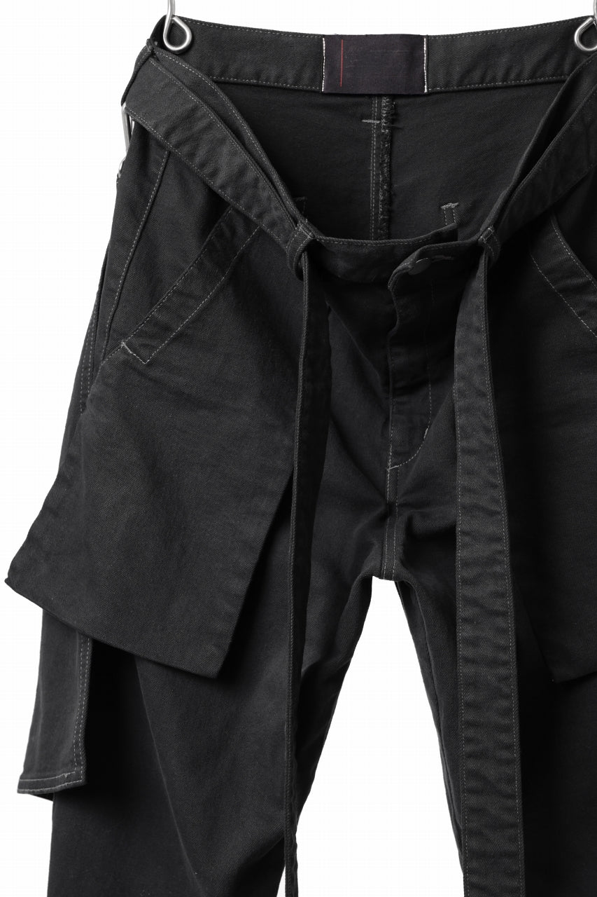 画像をギャラリービューアに読み込む, N/07 SEDITIOUS BONDAGE TROUSERS / BLEACHED BLACK DENIM (BLACK OVER DYED)