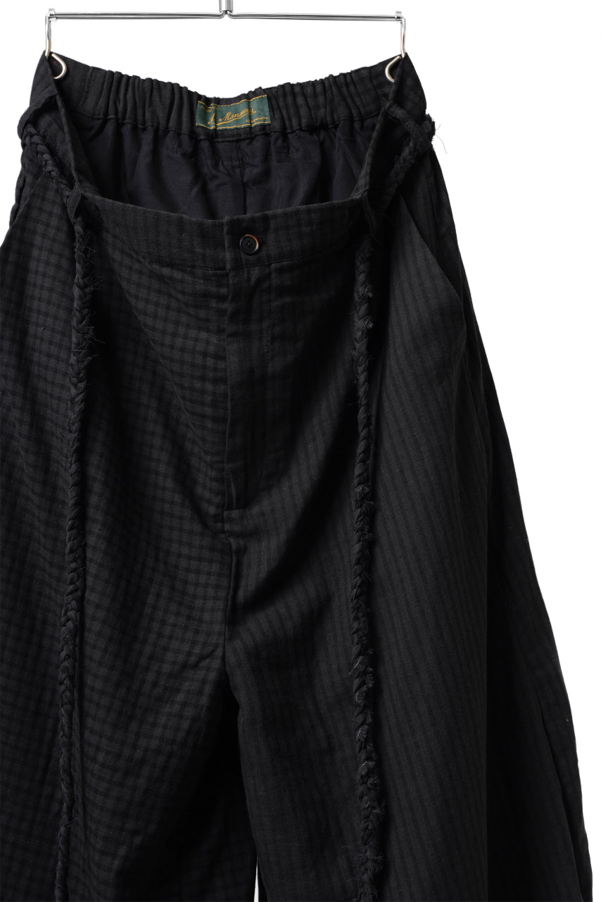 画像をギャラリービューアに読み込む, Aleksandr Manamis Wide Pant with Rope Code / CHECK & STRIPE (BLACK)