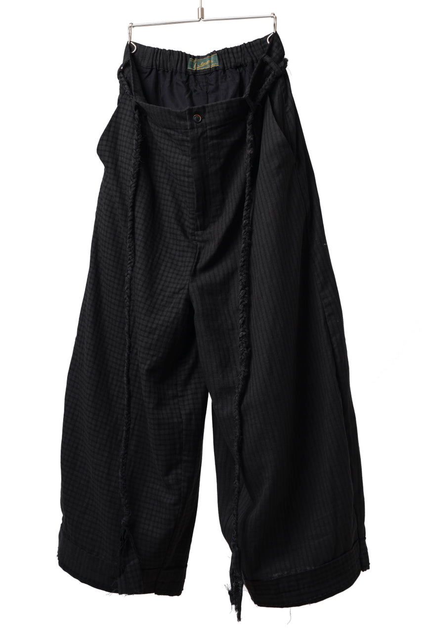 画像をギャラリービューアに読み込む, Aleksandr Manamis Wide Pant with Rope Code / CHECK & STRIPE (BLACK)