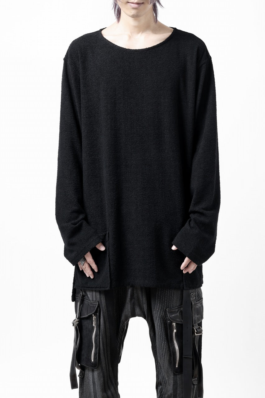 Load image into Gallery viewer, ISAMU KATAYAMA BACKLASH RANDOM PILE FABRIC LONG SLEEVE CUT & SEWN (BLACK)