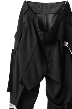 Load image into Gallery viewer, Y's BANG ON! No.125 ANCIENT TRIBE TAPE-STITCH FLUTTER PANTS (BLACK)
