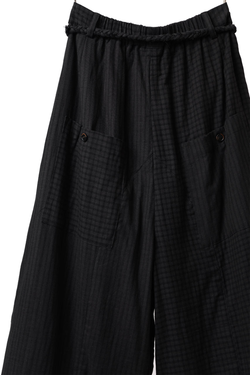 画像をギャラリービューアに読み込む, Aleksandr Manamis Wide Pant with Rope Code / CHECK & STRIPE (BLACK)