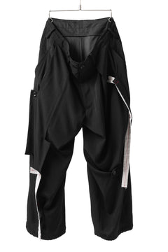 Load image into Gallery viewer, Y's BANG ON! No.125 ANCIENT TRIBE TAPE-STITCH FLUTTER PANTS (BLACK)