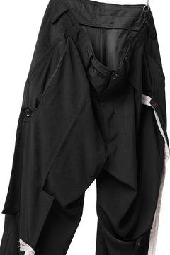 Load image into Gallery viewer, Y's BANG ON! No.125 ANCIENT TRIBE TAPE-STITCH FLUTTER PANTS (BLACK)