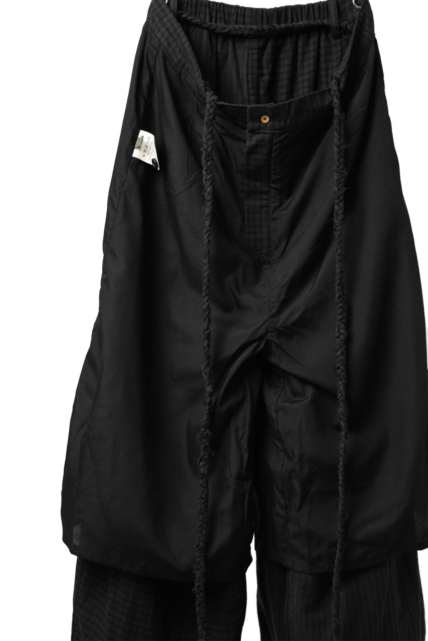 画像をギャラリービューアに読み込む, Aleksandr Manamis Wide Pant with Rope Code / CHECK & STRIPE (BLACK)