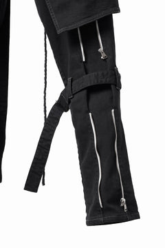 画像をギャラリービューアに読み込む, N/07 SEDITIOUS BONDAGE TROUSERS / BLEACHED BLACK DENIM (BLACK OVER DYED)