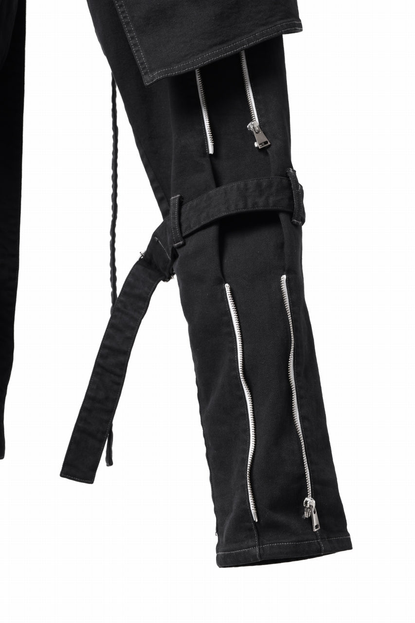 画像をギャラリービューアに読み込む, N/07 SEDITIOUS BONDAGE TROUSERS / BLEACHED BLACK DENIM (BLACK OVER DYED)