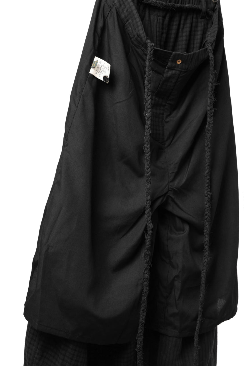 画像をギャラリービューアに読み込む, Aleksandr Manamis Wide Pant with Rope Code / CHECK & STRIPE (BLACK)