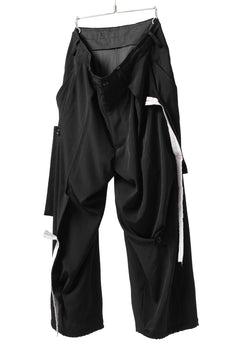 Load image into Gallery viewer, Y's BANG ON! No.125 ANCIENT TRIBE TAPE-STITCH FLUTTER PANTS (BLACK)
