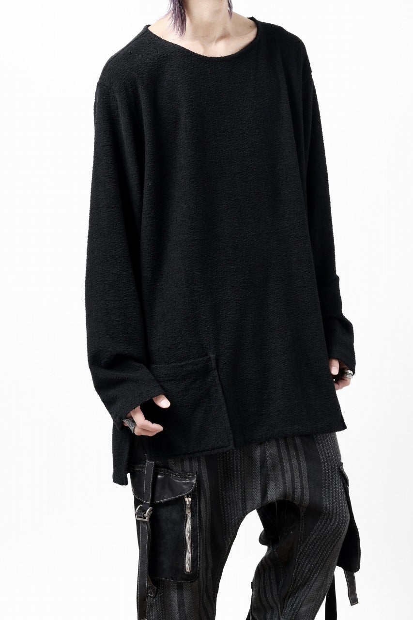 画像をギャラリービューアに読み込む, ISAMU KATAYAMA BACKLASH RANDOM PILE FABRIC L/S RELAXY TOPS (BLACK)