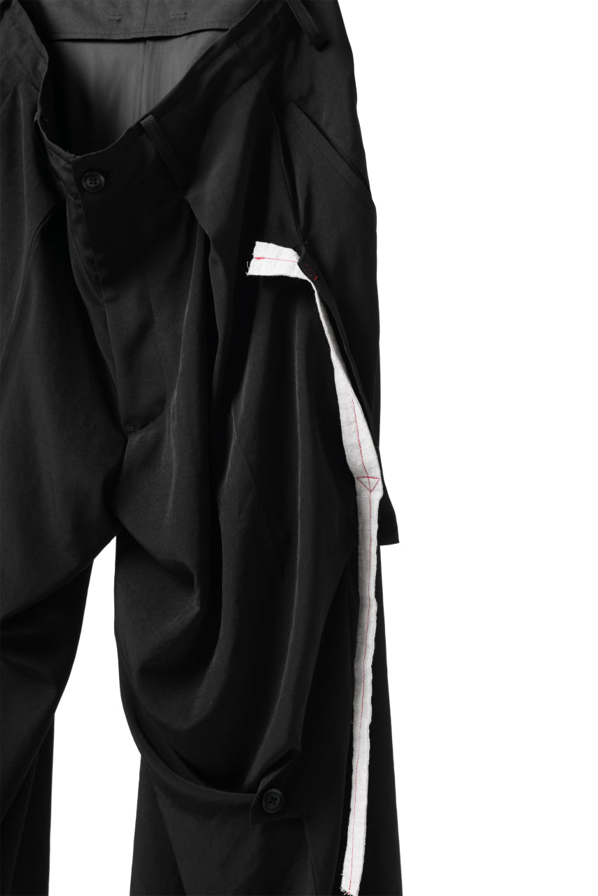 Load image into Gallery viewer, Y's BANG ON! No.125 ANCIENT TRIBE TAPE-STITCH FLUTTER PANTS (BLACK)