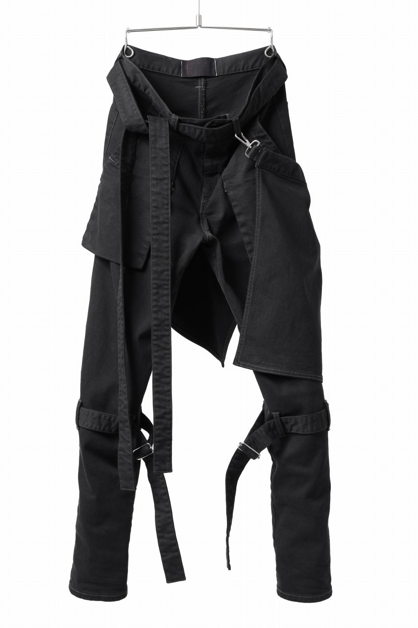 画像をギャラリービューアに読み込む, N/07 SEDITIOUS BONDAGE TROUSERS / BLEACHED BLACK DENIM (BLACK OVER DYED)
