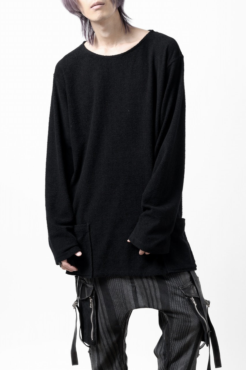 Load image into Gallery viewer, ISAMU KATAYAMA BACKLASH RANDOM PILE FABRIC LONG SLEEVE CUT & SEWN (BLACK)