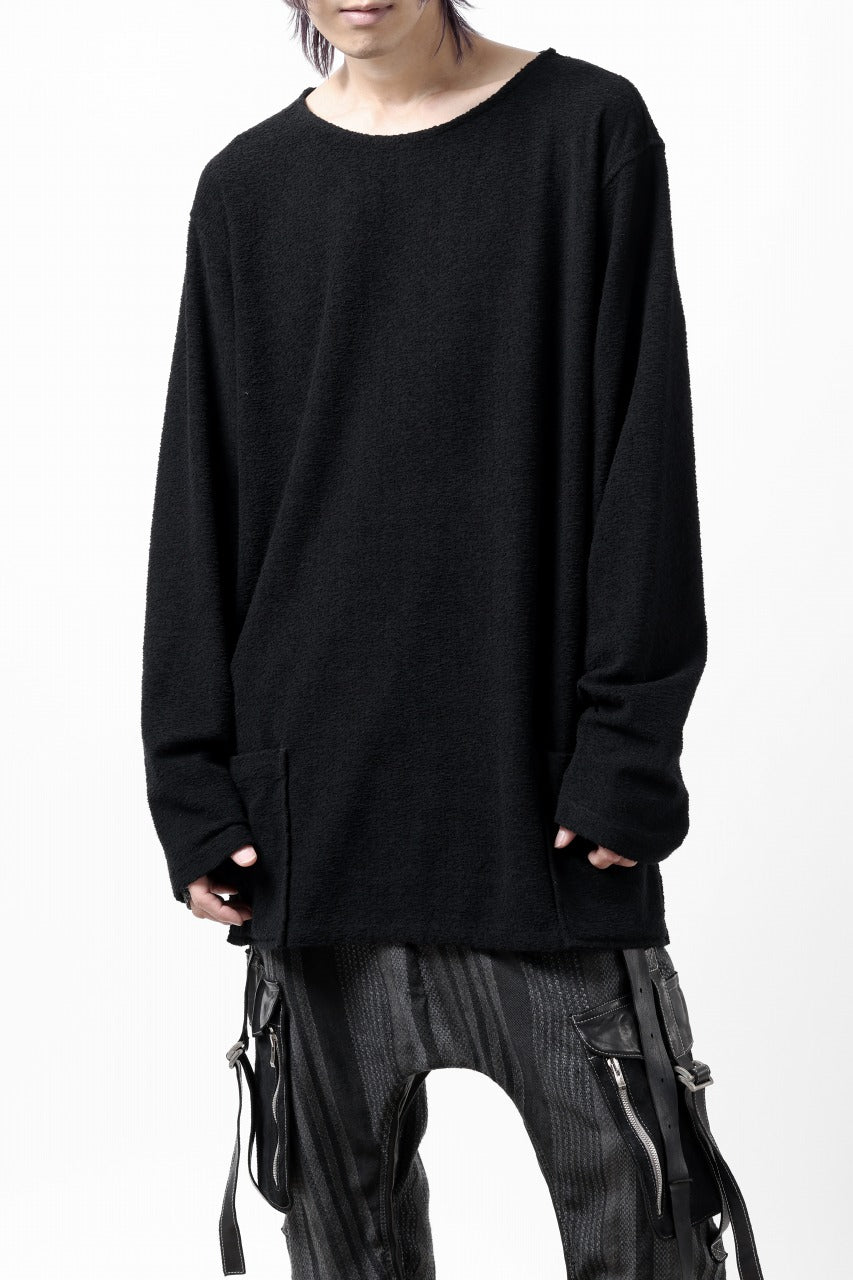 画像をギャラリービューアに読み込む, ISAMU KATAYAMA BACKLASH RANDOM PILE FABRIC L/S RELAXY TOPS (BLACK)