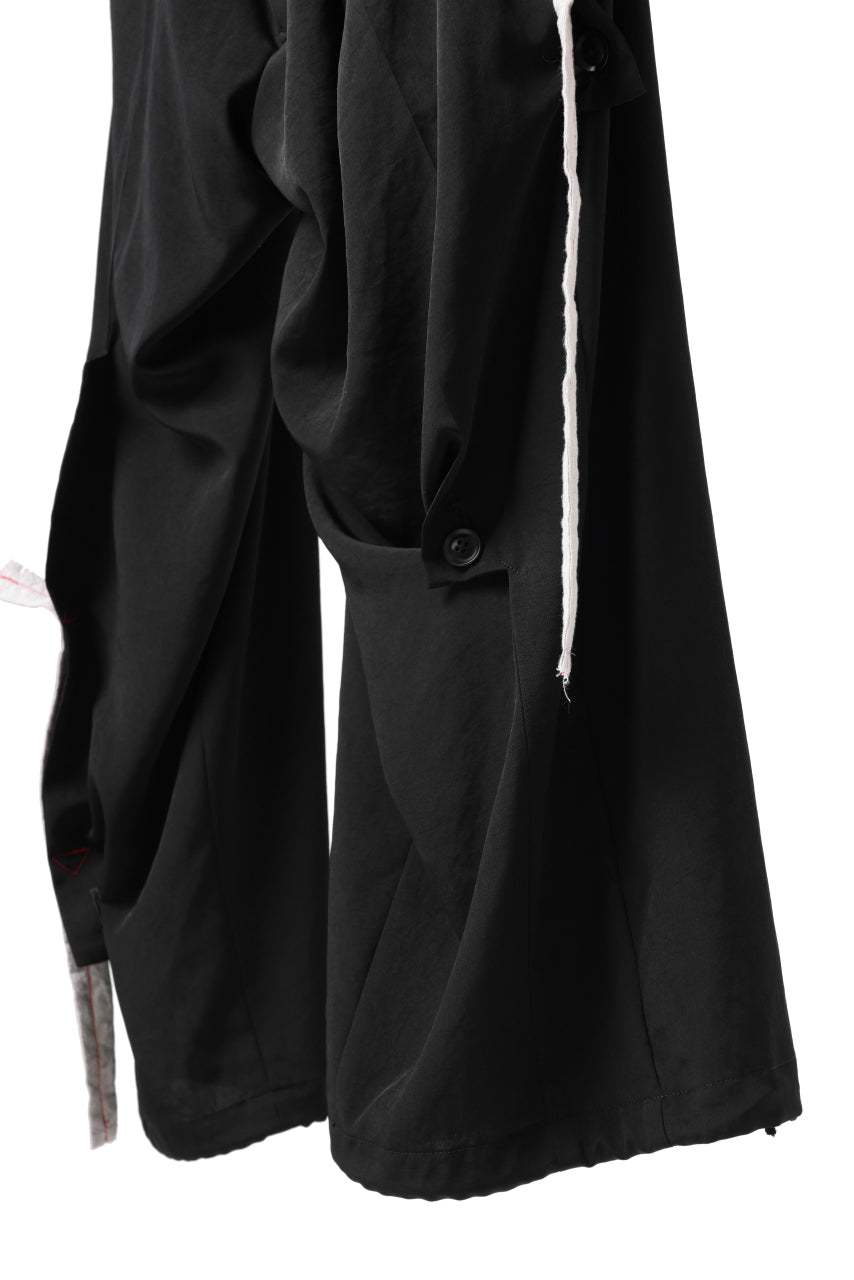 Load image into Gallery viewer, Y's BANG ON! No.125 ANCIENT TRIBE TAPE-STITCH FLUTTER PANTS (BLACK)