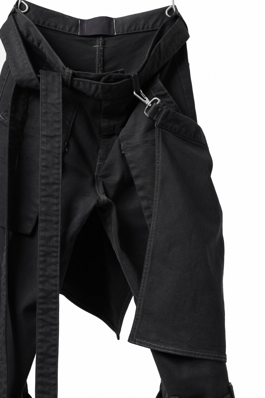 画像をギャラリービューアに読み込む, N/07 SEDITIOUS BONDAGE TROUSERS / BLEACHED BLACK DENIM (BLACK OVER DYED)