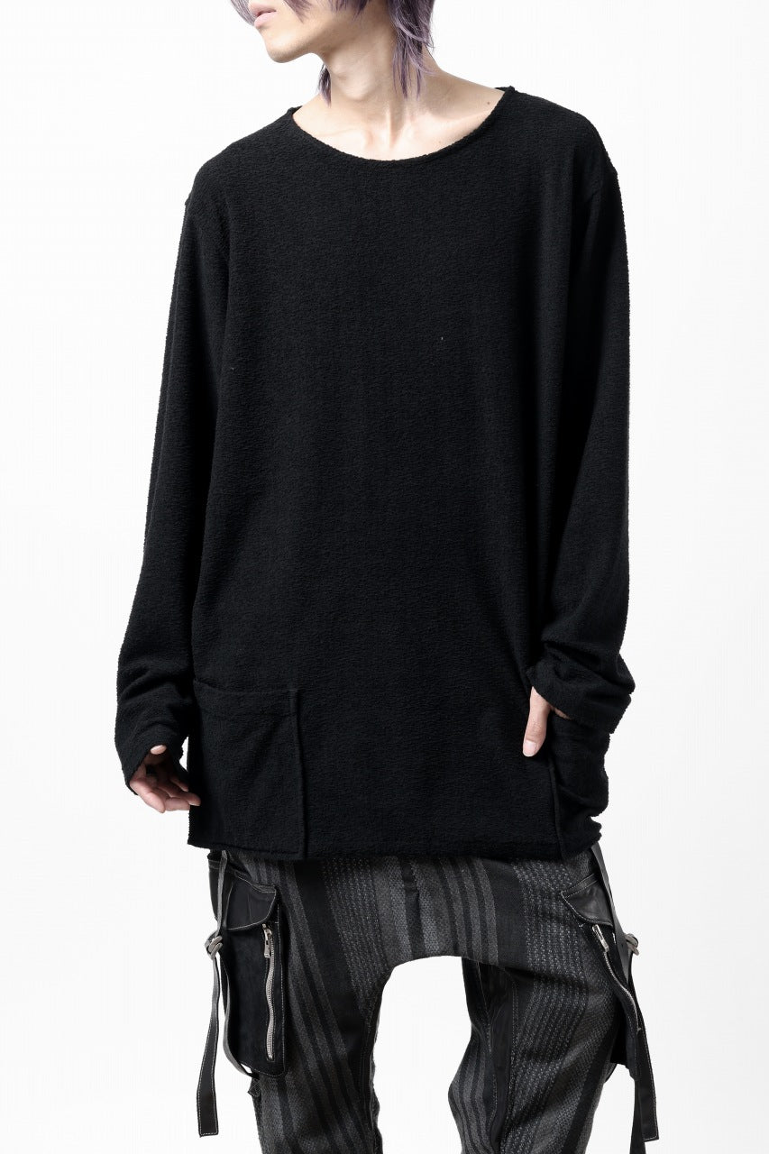 Load image into Gallery viewer, ISAMU KATAYAMA BACKLASH RANDOM PILE FABRIC LONG SLEEVE CUT & SEWN (BLACK)