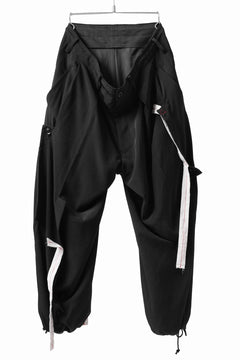 Load image into Gallery viewer, Y's BANG ON! No.125 ANCIENT TRIBE TAPE-STITCH FLUTTER PANTS (BLACK)