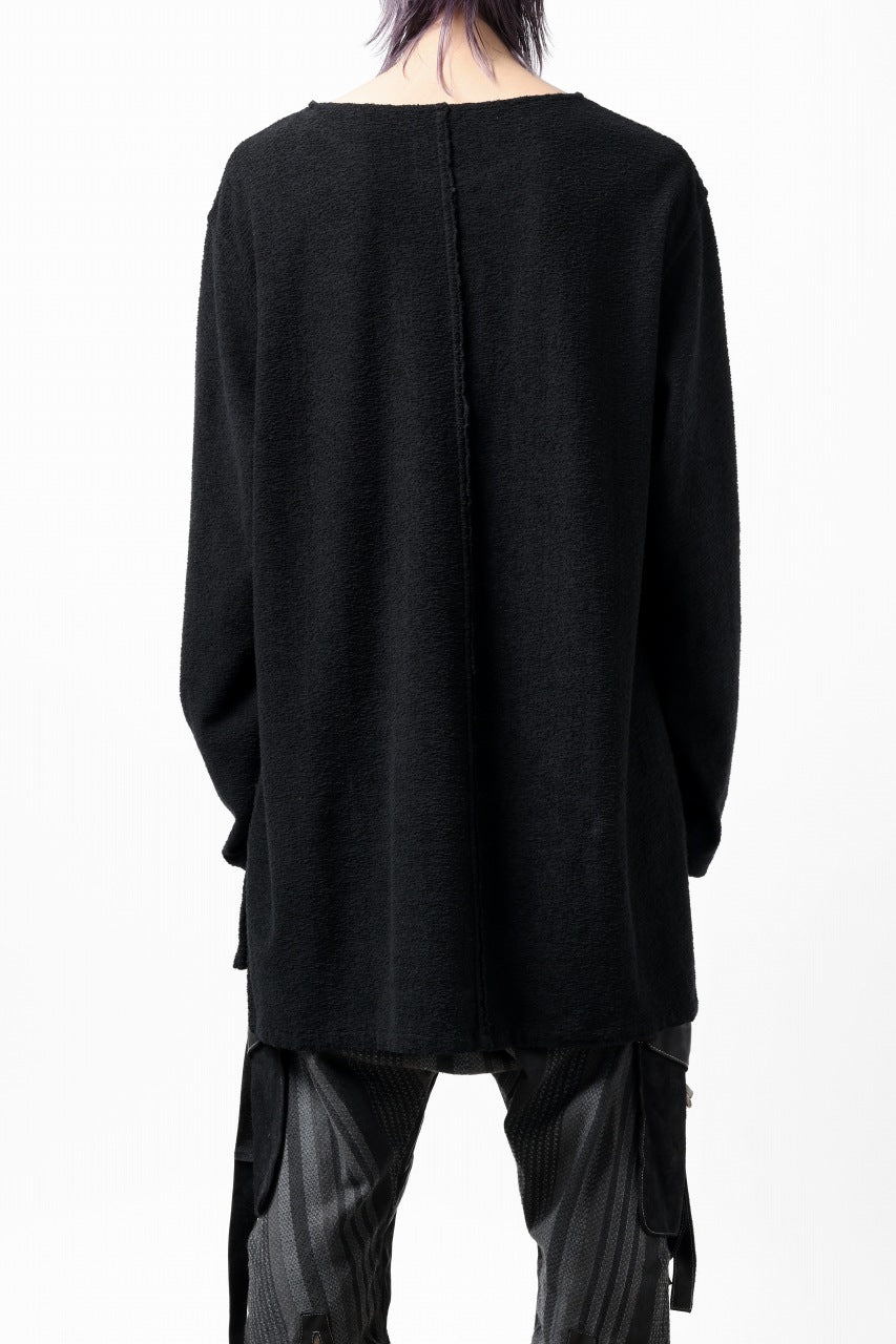 Load image into Gallery viewer, ISAMU KATAYAMA BACKLASH RANDOM PILE FABRIC LONG SLEEVE CUT & SEWN (BLACK)