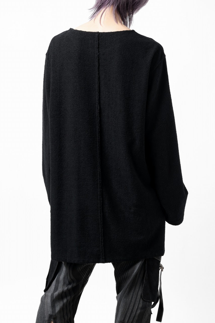 Load image into Gallery viewer, ISAMU KATAYAMA BACKLASH RANDOM PILE FABRIC LONG SLEEVE CUT & SEWN (BLACK)