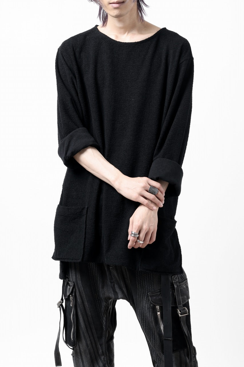 Load image into Gallery viewer, ISAMU KATAYAMA BACKLASH RANDOM PILE FABRIC LONG SLEEVE CUT & SEWN (BLACK)