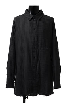 画像をギャラリービューアに読み込む, Aleksandr Manamis Tuck-Up Sleeve Shirt / CHECK & STRIPE (BLACK)