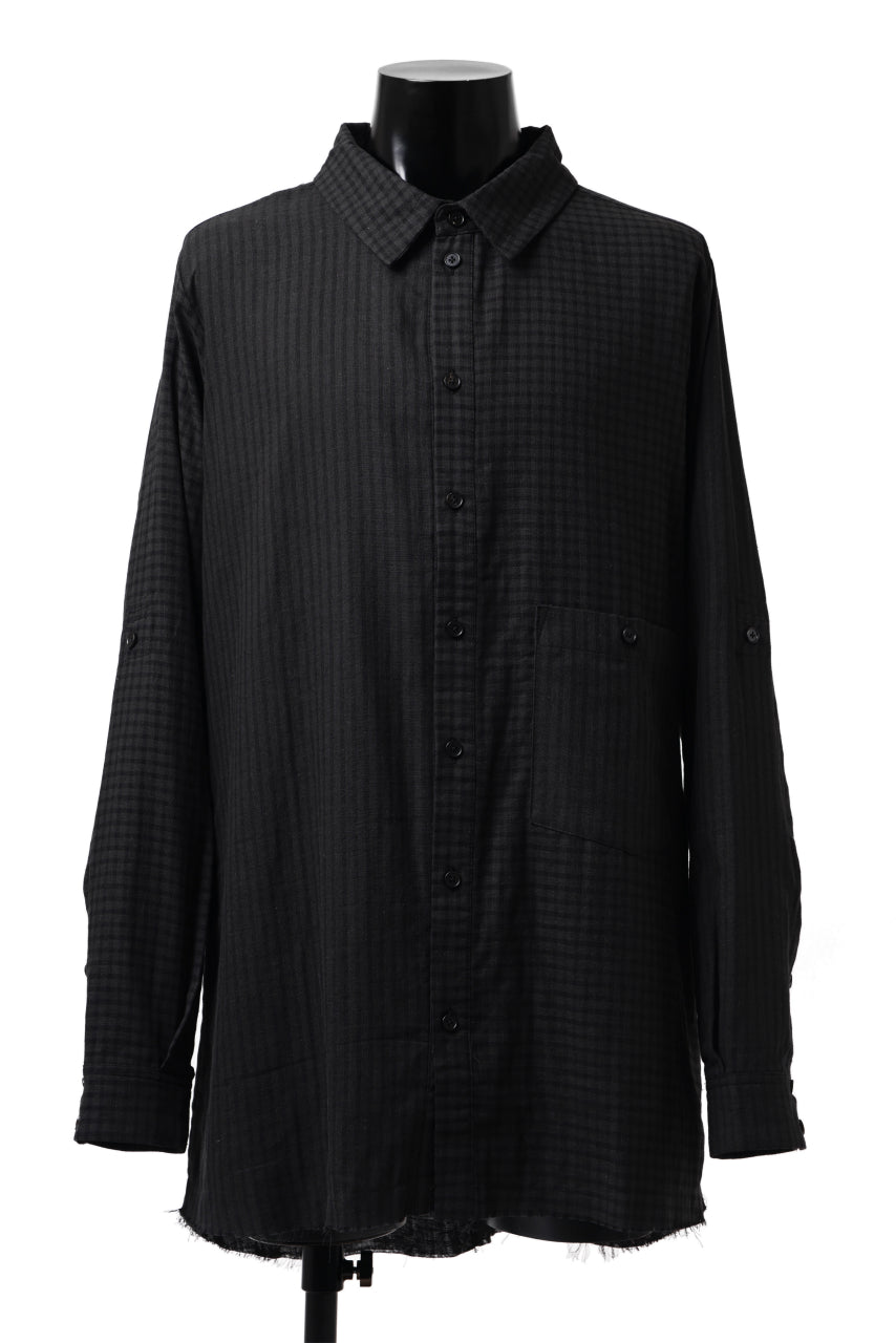 画像をギャラリービューアに読み込む, Aleksandr Manamis Tuck-Up Sleeve Shirt / CHECK & STRIPE (BLACK)