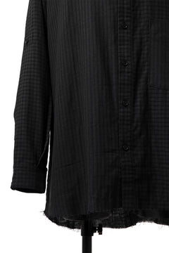 画像をギャラリービューアに読み込む, Aleksandr Manamis Tuck-Up Sleeve Shirt / CHECK & STRIPE (BLACK)