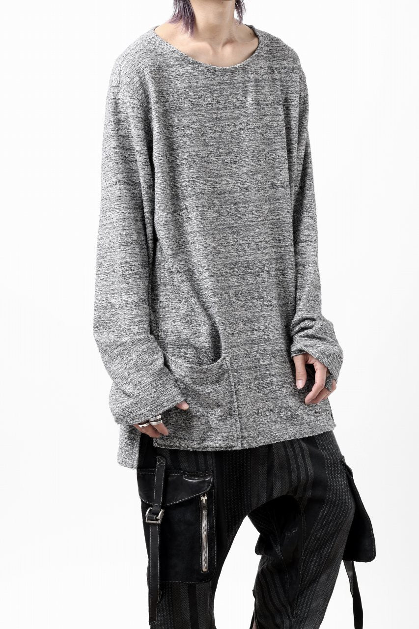 画像をギャラリービューアに読み込む, ISAMU KATAYAMA BACKLASH RANDOM PILE FABRIC L/S RELAXY TOPS (GREY)