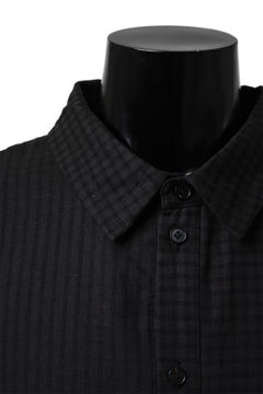画像をギャラリービューアに読み込む, Aleksandr Manamis Tuck-Up Sleeve Shirt / CHECK & STRIPE (BLACK)