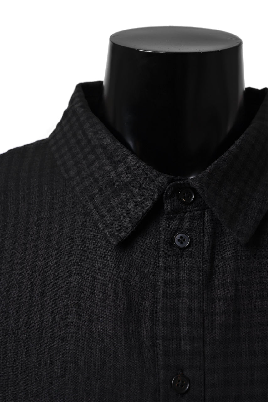 画像をギャラリービューアに読み込む, Aleksandr Manamis Tuck-Up Sleeve Shirt / CHECK & STRIPE (BLACK)