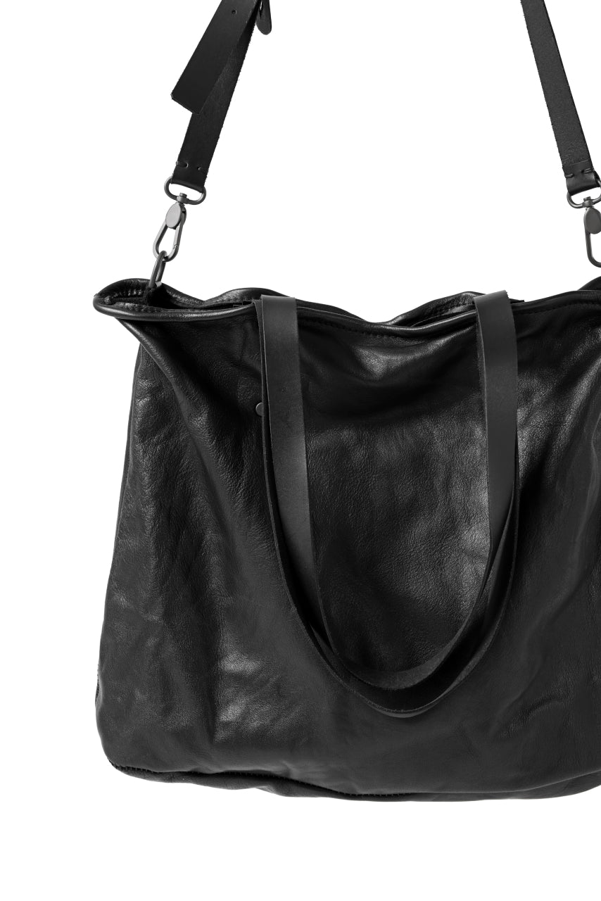 画像をギャラリービューアに読み込む, PAL OFFNER 2WAY BIG SHOULDER BAG / CALF LEATHER (BLACK)