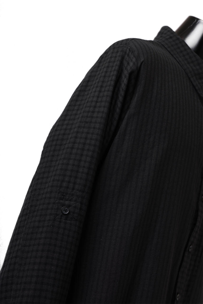画像をギャラリービューアに読み込む, Aleksandr Manamis Tuck-Up Sleeve Shirt / CHECK & STRIPE (BLACK)