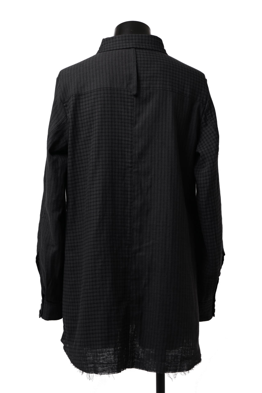 画像をギャラリービューアに読み込む, Aleksandr Manamis Tuck-Up Sleeve Shirt / CHECK & STRIPE (BLACK)