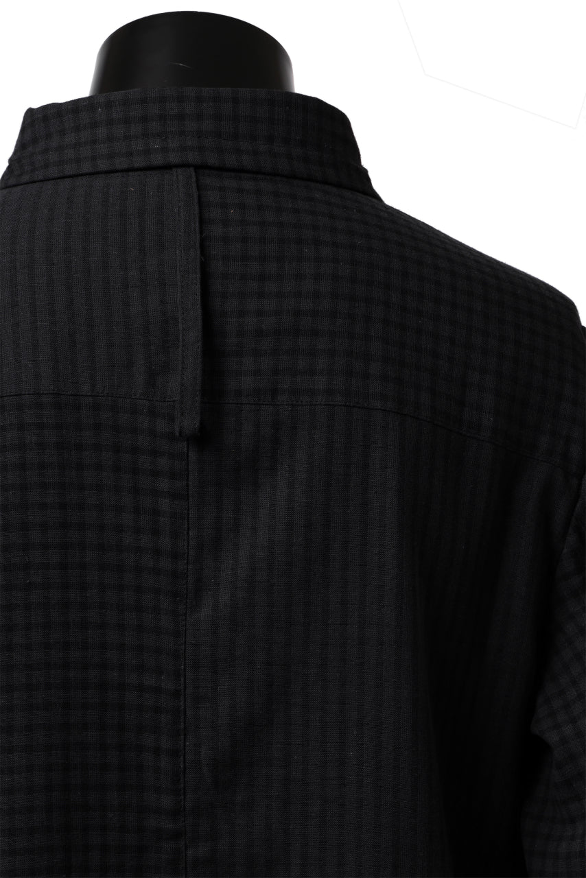 画像をギャラリービューアに読み込む, Aleksandr Manamis Tuck-Up Sleeve Shirt / CHECK & STRIPE (BLACK)