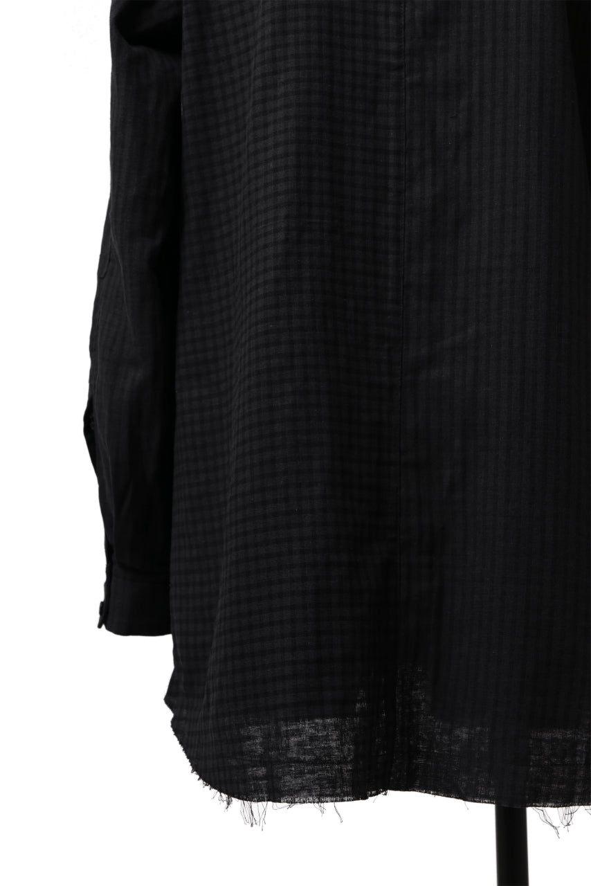 画像をギャラリービューアに読み込む, Aleksandr Manamis Tuck-Up Sleeve Shirt / CHECK & STRIPE (BLACK)