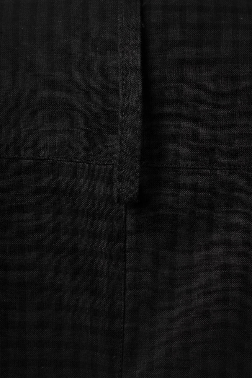 画像をギャラリービューアに読み込む, Aleksandr Manamis Tuck-Up Sleeve Shirt / CHECK & STRIPE (BLACK)