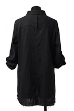 画像をギャラリービューアに読み込む, Aleksandr Manamis Tuck-Up Sleeve Shirt / CHECK & STRIPE (BLACK)