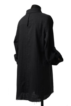 画像をギャラリービューアに読み込む, Aleksandr Manamis Tuck-Up Sleeve Shirt / CHECK & STRIPE (BLACK)