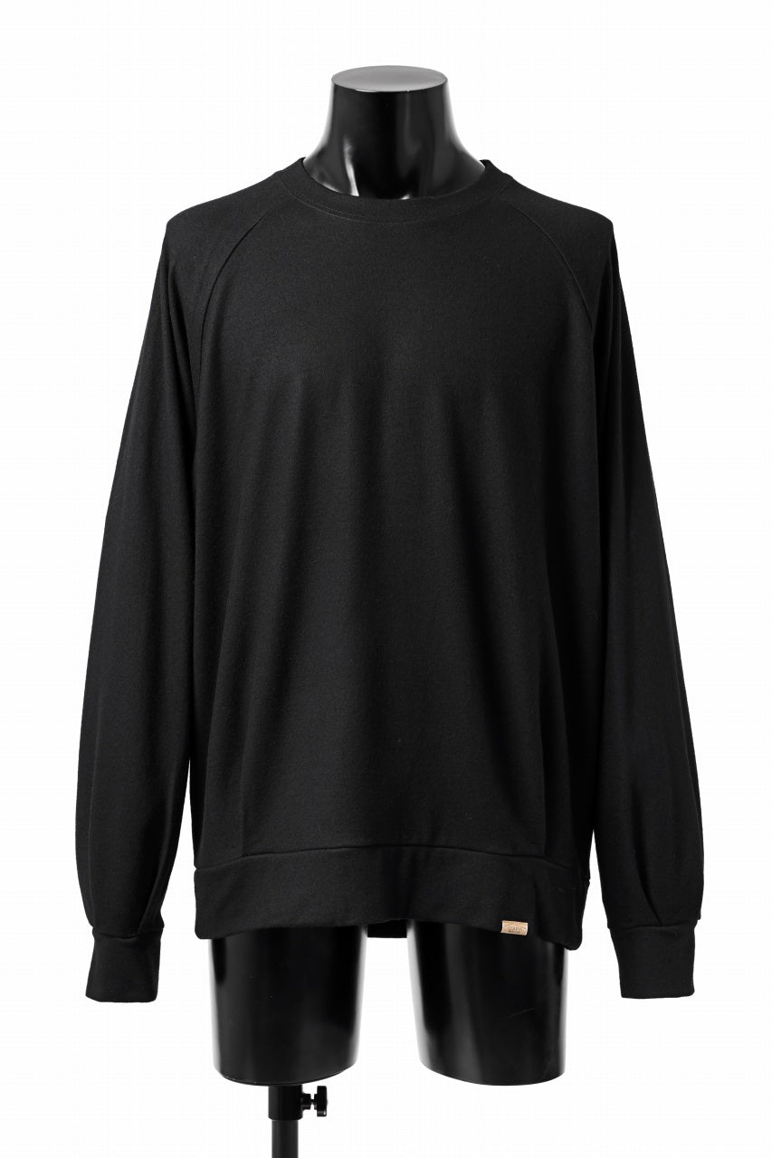 画像をギャラリービューアに読み込む, COLINA TUCK SWEAT TOP / SUPER 140s WASHABLE WOOL (BLACK)
