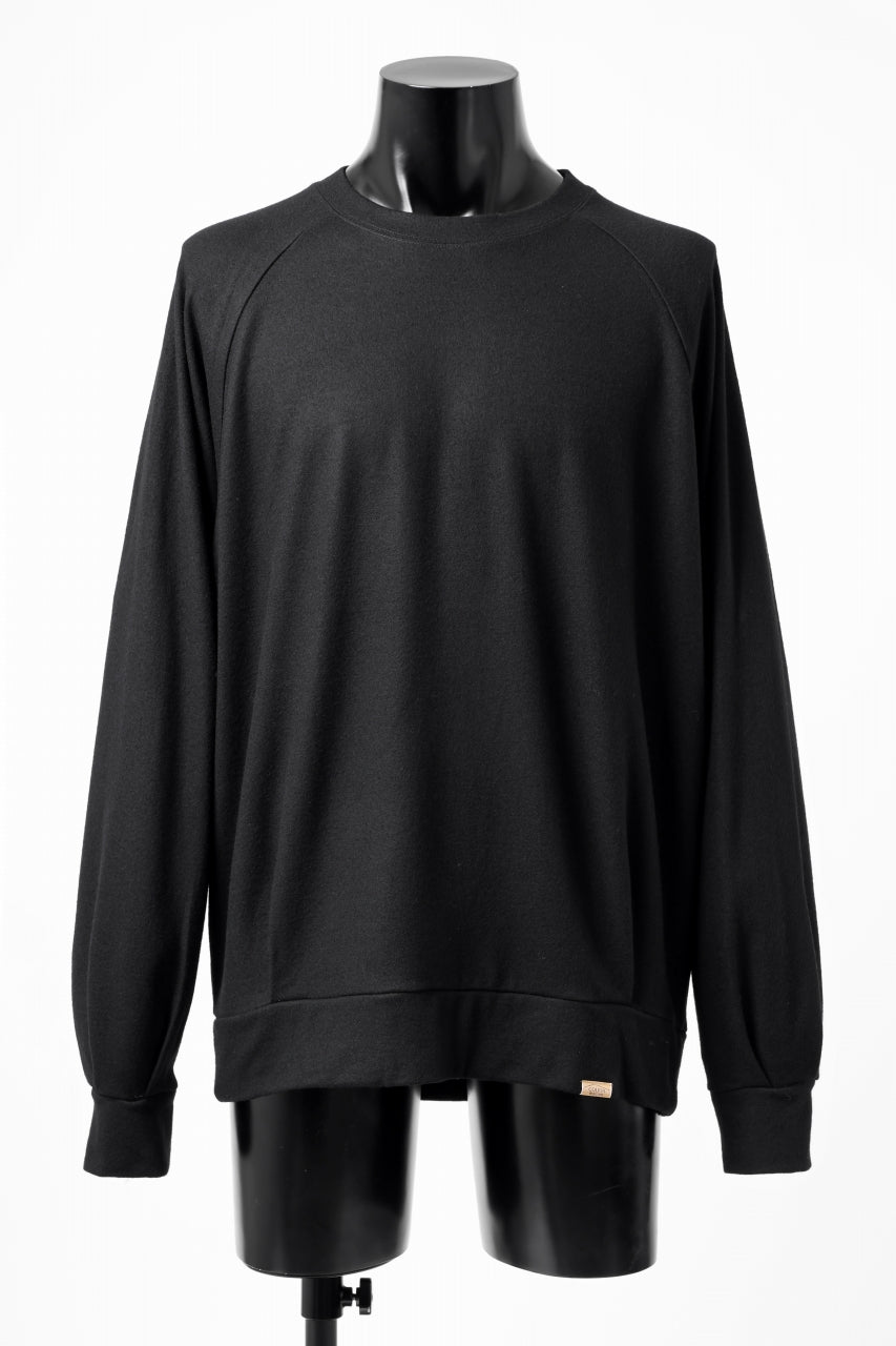 画像をギャラリービューアに読み込む, COLINA TUCK SWEAT TOP / SUPER 140s WASHABLE WOOL (BLACK)