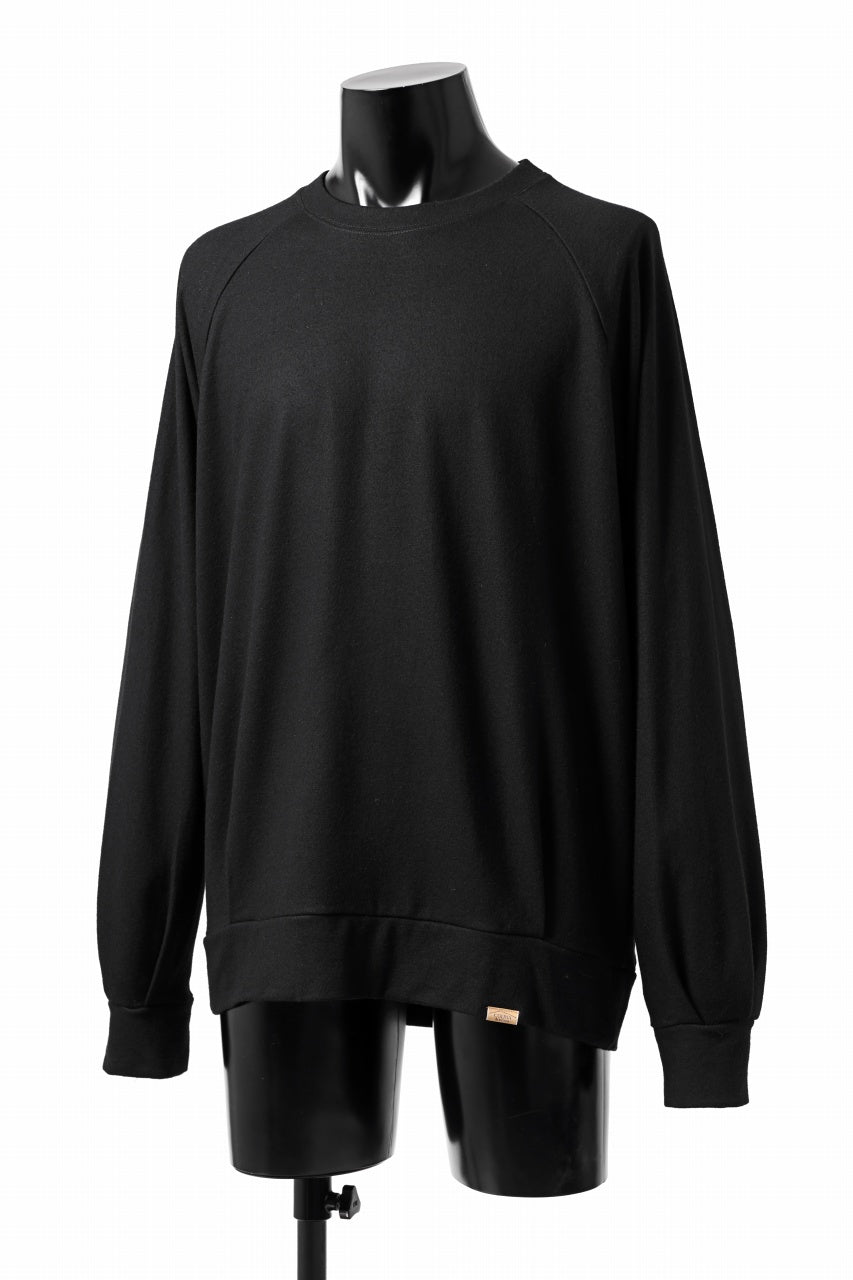 画像をギャラリービューアに読み込む, COLINA TUCK SWEAT TOP / SUPER 140s WASHABLE WOOL (BLACK)