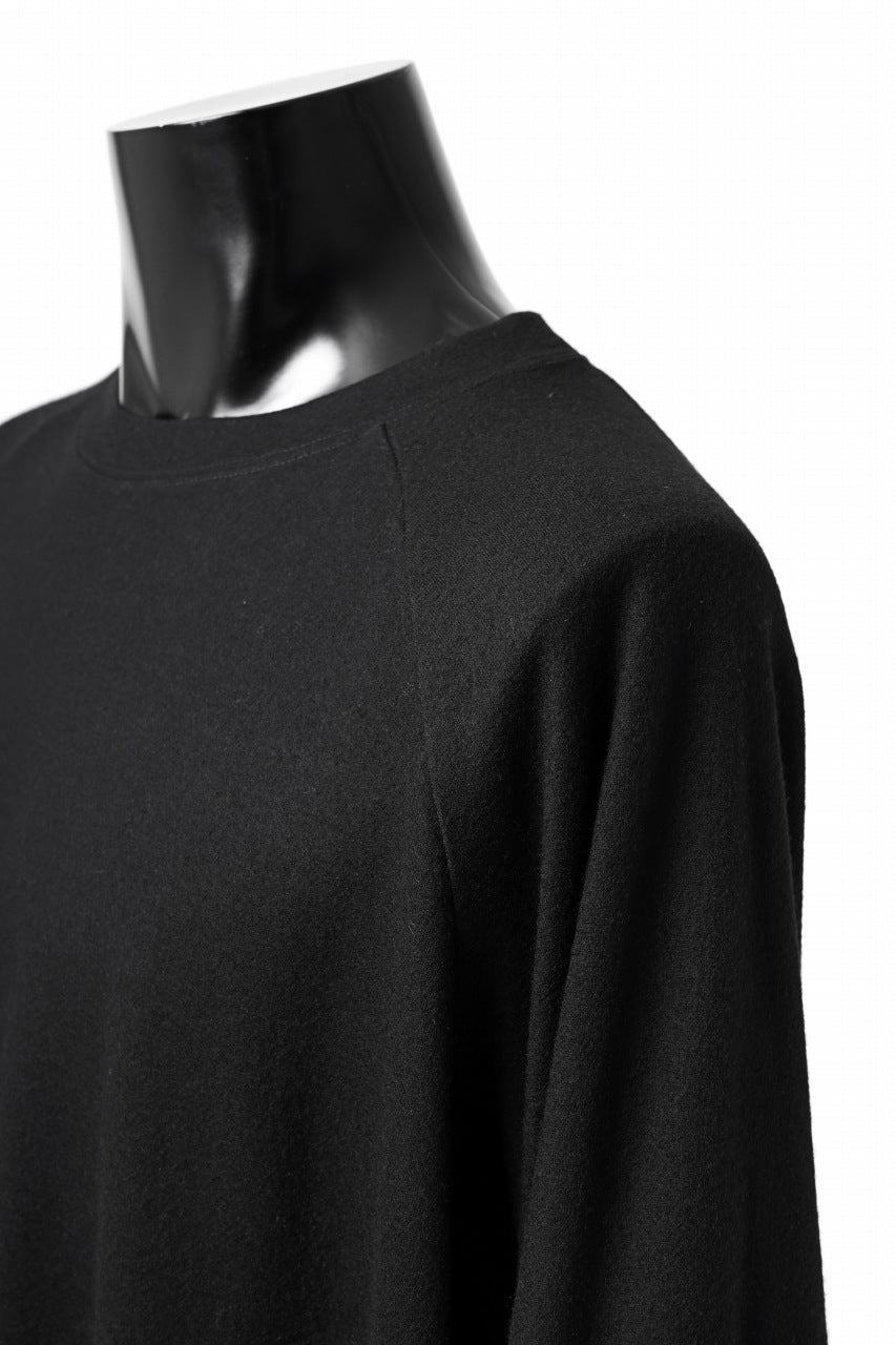 画像をギャラリービューアに読み込む, COLINA TUCK SWEAT TOP / SUPER 140s WASHABLE WOOL (BLACK)